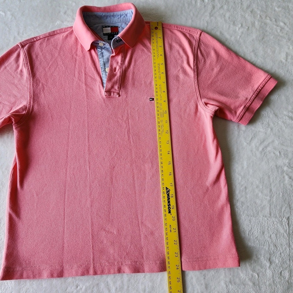 Tommy Hilfiger Polo Shirt Mens Small Pink Short Sleeve Pique Preppy Classic Work - Picture 7 of 10